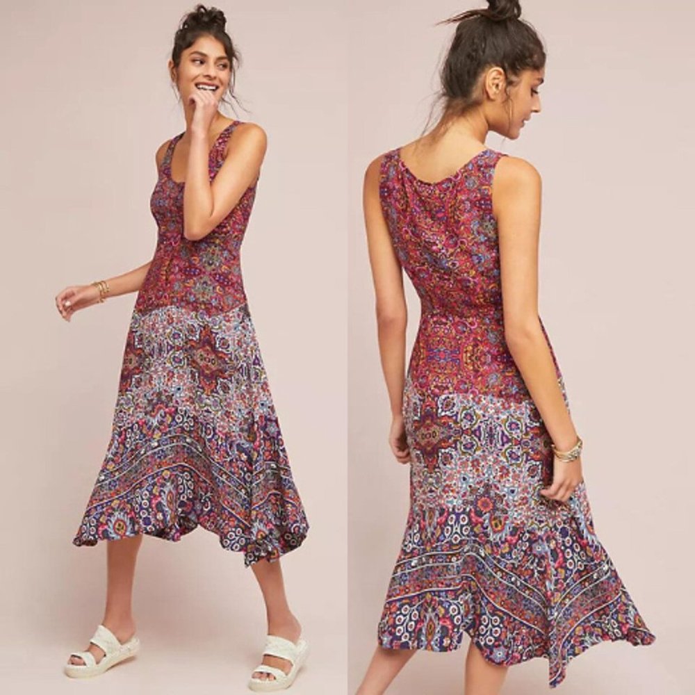 Anthropologie Maeve Violette floral dress-Size 6